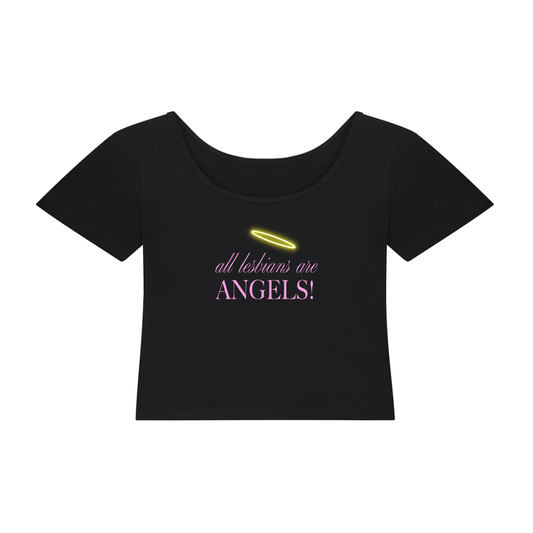 All Lesbians Are Angels | Y2K Baby Tee