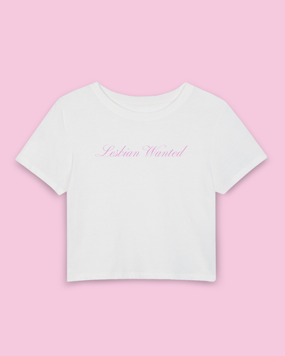 Lesbian Wanted | Y2K Baby Tee
