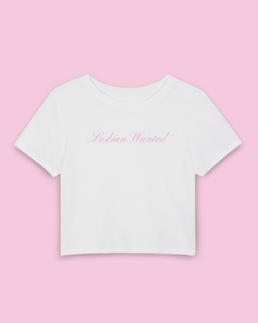Lesbian Wanted | Y2K Baby Tee