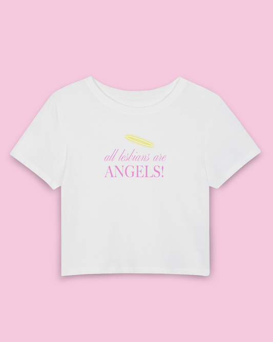 All Lesbians Are Angels | Y2K Baby Tee