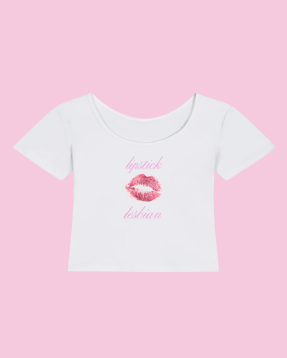 Lipstick Lesbian | Y2K Baby Tee
