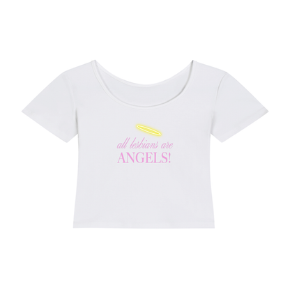 All Lesbians Are Angels | Y2K Baby Tee