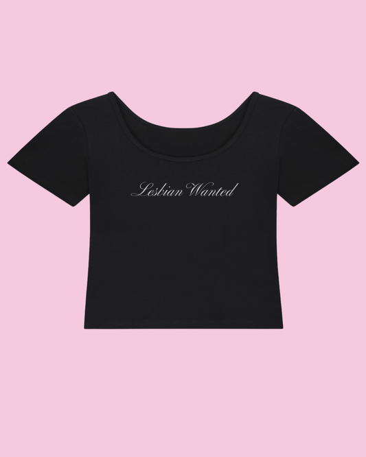 Lesbian Wanted | Y2K Baby Tee
