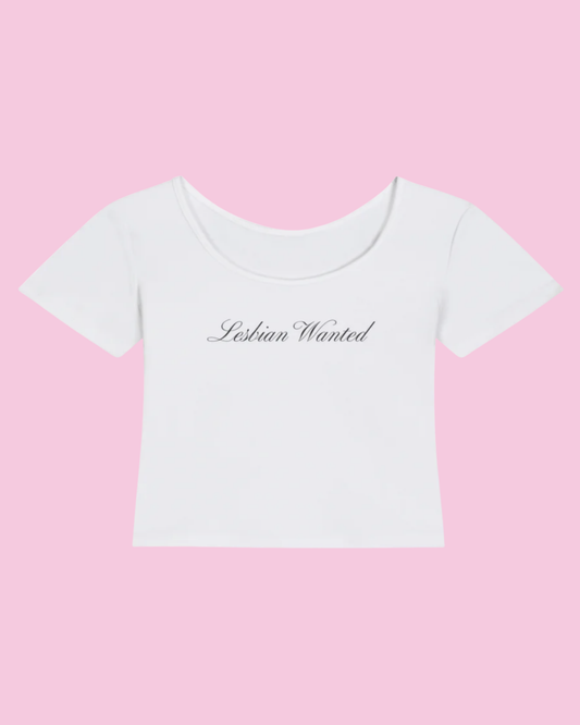 Lesbian Wanted | Y2K Baby Tee