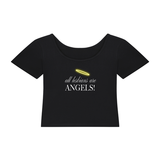 All Lesbians Are Angels | Y2K Baby Tee