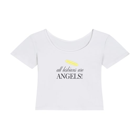 All Lesbians Are Angels | Y2K Baby Tee